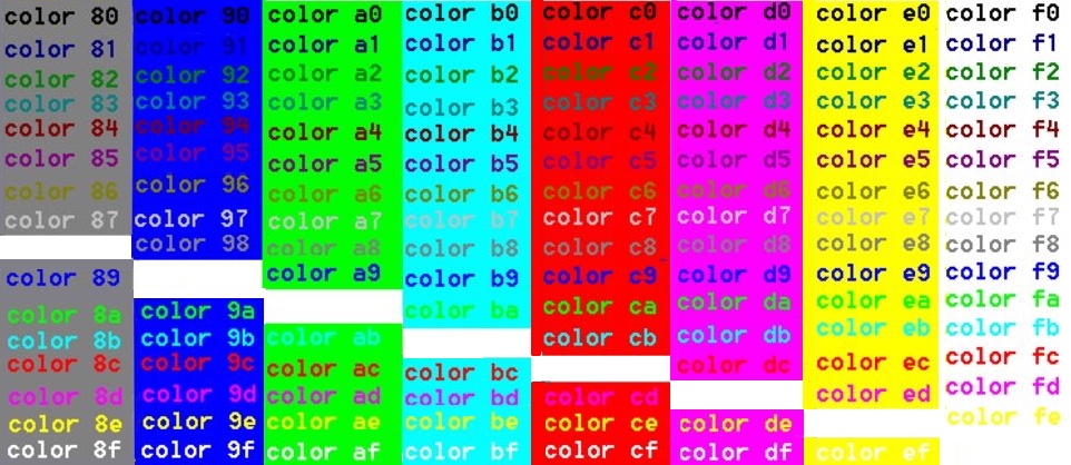Css Background Color Code Chart